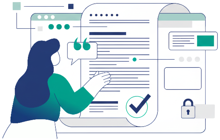 Illustration showing writing recommendations